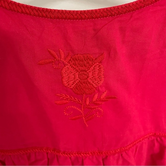 J. Marie Embroidered Peasant Blouse Size Small Relaxed Fit Ruffle Sleeve top 10 - Picture 6 of 9